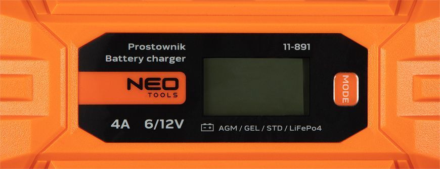 Зарядний пристрій автоматичний 4A/70W, 3-120Ah, для кислотних/AGM/GEL акумуляторів. 11-891 фото