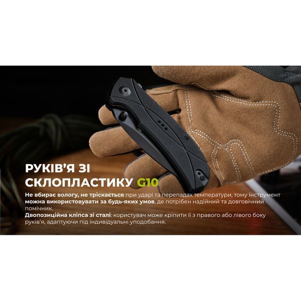 Ніж складаний туристичний Sencut Hyrax, (8.4 см) 9Cr18MoV / G10 чорний S23097-1 фото