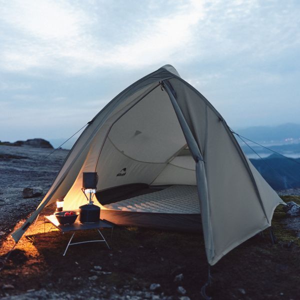 Намет надлегкий двомісний з футпринтом Naturehike Cloud Up Pro CNK2350WS020, 20D, світлий сірий 6927595777008 фото