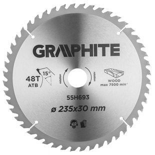 Диск пильний Graphite 235*30 мм, 48 зубів 55H693 фото
