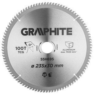 Диск пильний Graphite, 235*30 мм, 100 зуб, алюміній 55H695 фото