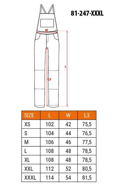 Напівкомбінезон робочий PREMIUM, розмір M 81-247-M фото