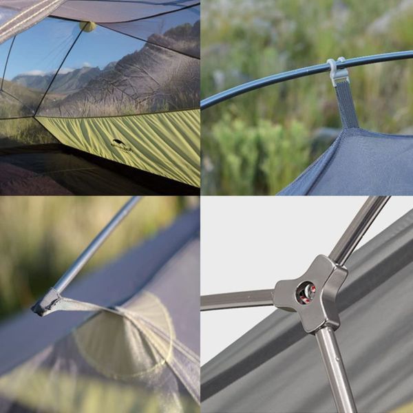 Намет надлегкий тримісний з футпринтом Naturehike Cloud Up 3 Updated NH18T030-T, 20D, темно-зелений 6927595765685 фото