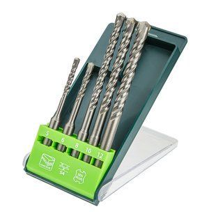 Свердло по бетону SDS Plus, 5, 6 x 110 mm + 8, 10, 12 x 160 мм, x 5 шт. 60H685 фото