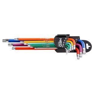 Ключі шестигранні Torx, T10-T50 мм набір 9 шт. 09-518 фото