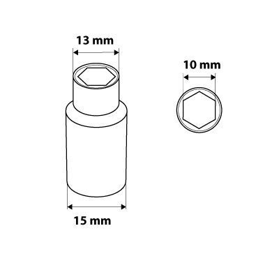 Головка змінна шестигранна довга 1/4", 10 мм 08-495 фото